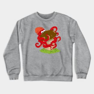 Octopus with a large mushroom Crewneck Sweatshirt